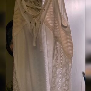 POL White Lace-Up Tunic